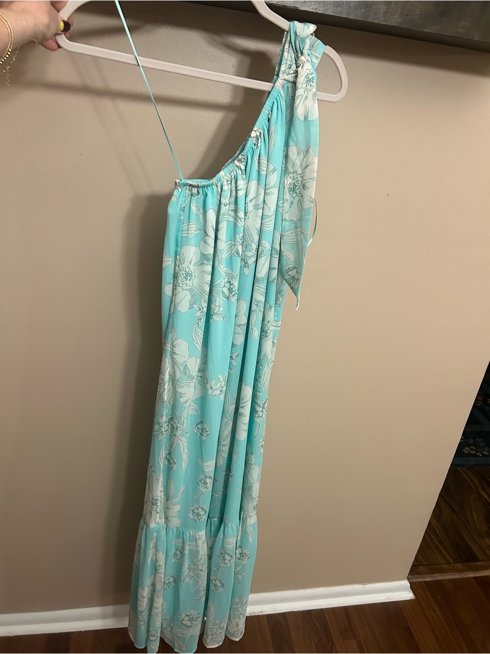 Garden Tie One Shoulder Flounce Midi Dress ๐ Worn once - Picture 4 of 10